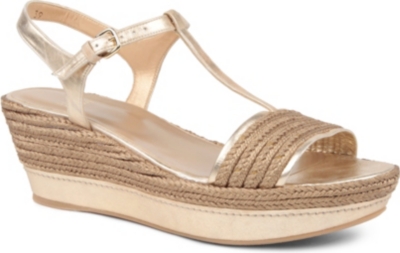 STUART WEITZMAN Flatty raffia wedge sandals