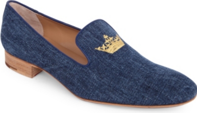 CHURCH Flora denim slippers