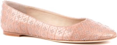 CHLOE Jenna embellished leather and snakeskin pumps