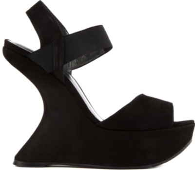 STUART WEITZMAN Bandana suede wedge sandals