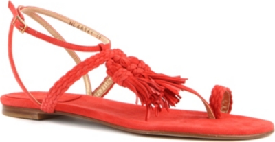 STUART WEITZMAN Tasselites suede sandals