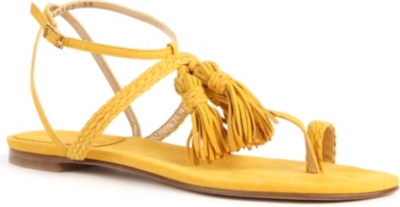 STUART WEITZMAN Tasselites nubuck leather sandals