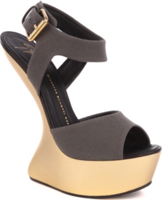 GIUSEPPE ZANOTTI Lady Gaga canvas heel-less sandals