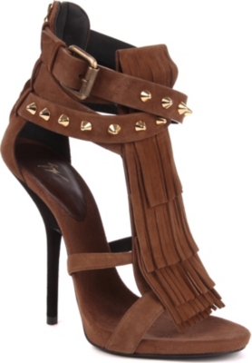 GIUSEPPE ZANOTTI Fringe suede sandal boots