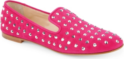 GIUSEPPE ZANOTTI Crystal embellished suede loafers