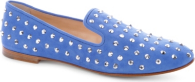 GIUSEPPE ZANOTTI Crystal embellished suede loafers