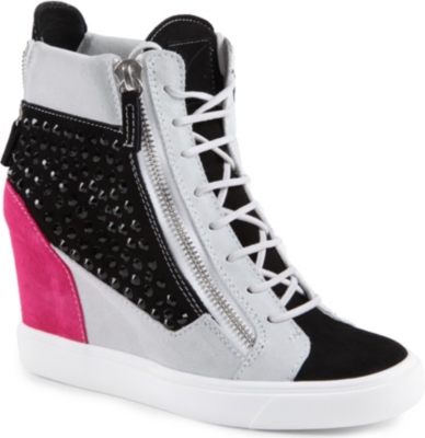 GIUSEPPE ZANOTTI Suede wedge trainers