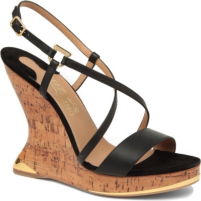 FERRAGAMO Shade leather wedge sandals