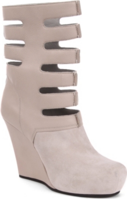 CAMILLA SKOVGAARD Tree leather and suede wedge boots