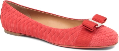 FERRAGAMO Varina embossed suede pumps