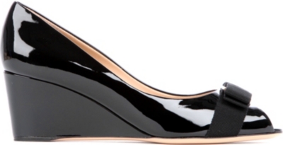 FERRAGAMO Sissi patent leather wedges