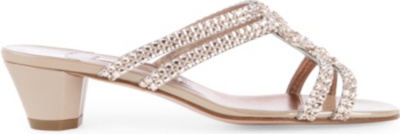 GINA Anabell Swarovski-embellished leather sandals