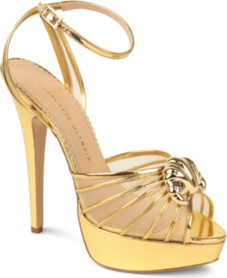 CHARLOTTE OLYMPIA Croissant metallic sandals