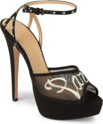 CHARLOTTE OLYMPIA Paris mesh and leather sandals