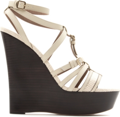 BURBERRY Strone leather wedge sandals