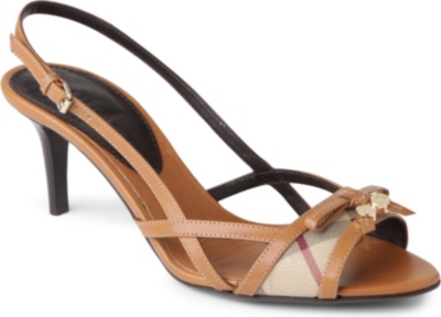 BURBERRY Haymarket Rowan mid-heel sandals