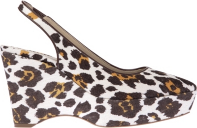 STELLA MCCARTNEY Nathalie leopard-print cavnas wedge courts