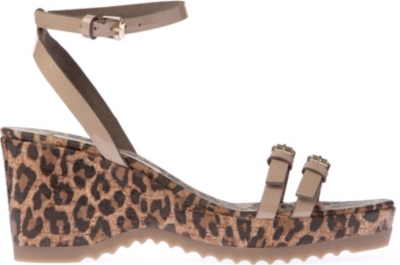 STELLA MCCARTNEY Linda patent faux-leather wedge sandals