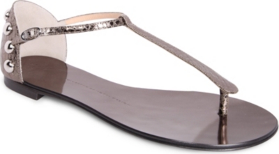 GIUSEPPE ZANOTTI Studded flat sandals
