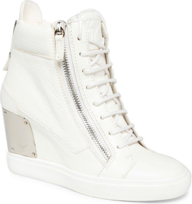 GIUSEPPE ZANOTTI Nice leather wedge trainers