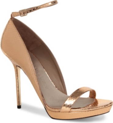 BURBERRY Chester snakeskin leather sandals