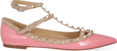 pink valentino rockstud flats