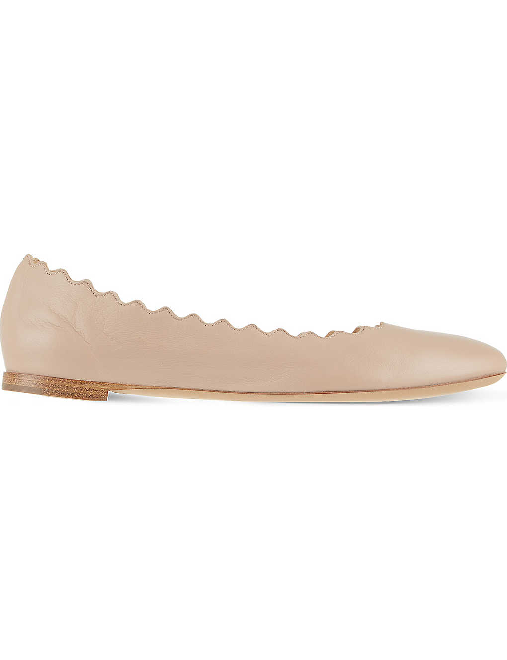 Scallop leather ballet flats(3876126)