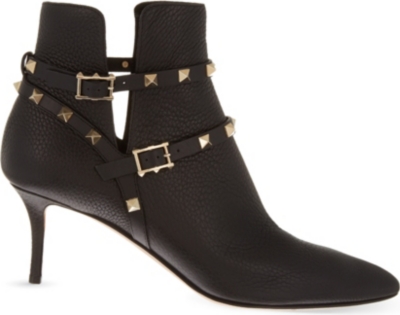 valentino rockstud leather bootie