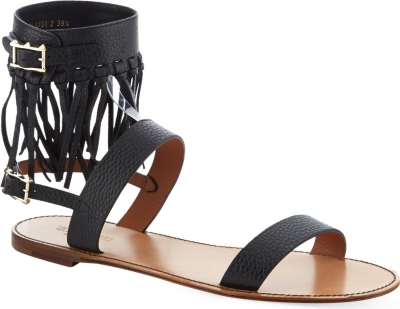 textured flat sandals
