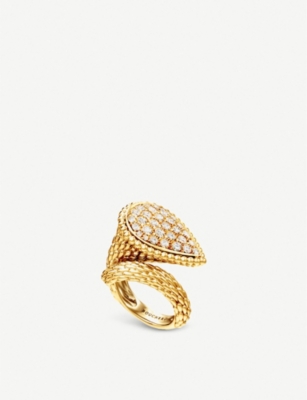 selfridges serpent 18ct boucheron diamond ring yellow gold bohme