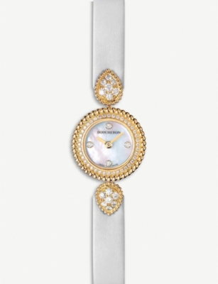 BOUCHERON: WA015506 Serpent Bohème 18ct yellow-gold, diamond and mother-of-pearl watch