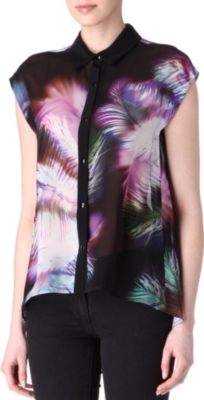 SANDRO Caraibes sheer printed shirt