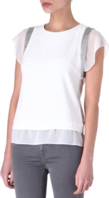 SANDRO Emerveill&eacute; chiffon detail top
