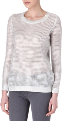 SANDRO Star mesh-knit jumper