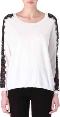 SANDRO Suzette lace-detail jumper
