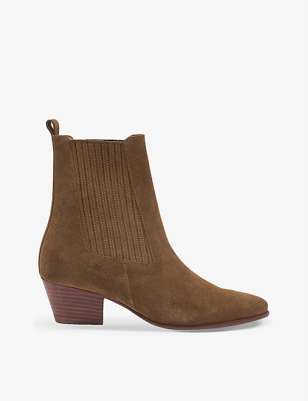 Almond-toe suede ankle boots(8120811)