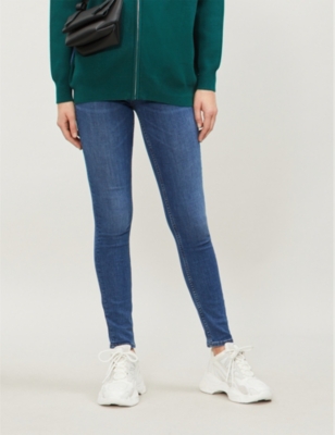 High-rise skinny stretch-organic cotton denim jeans(8120931)