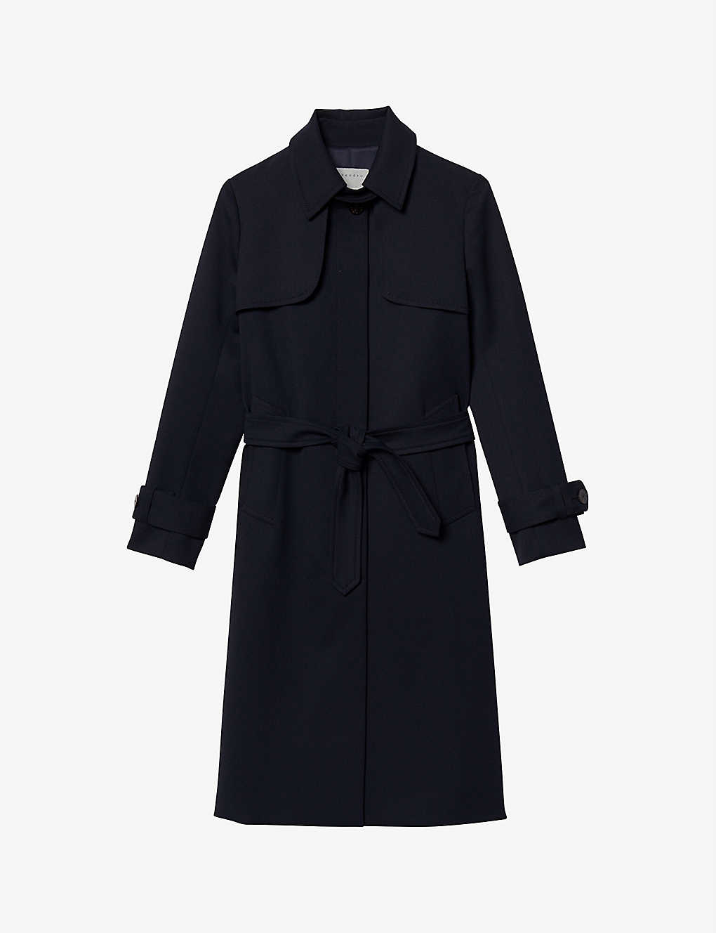 Pleated-panel twill trench coat(8120275)