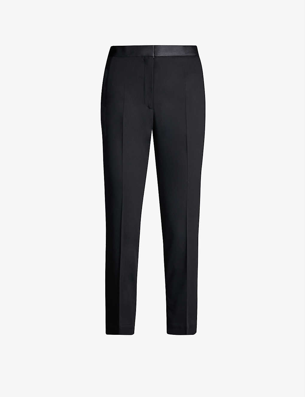 Satin-trim stretch-woven trousers(8152775)