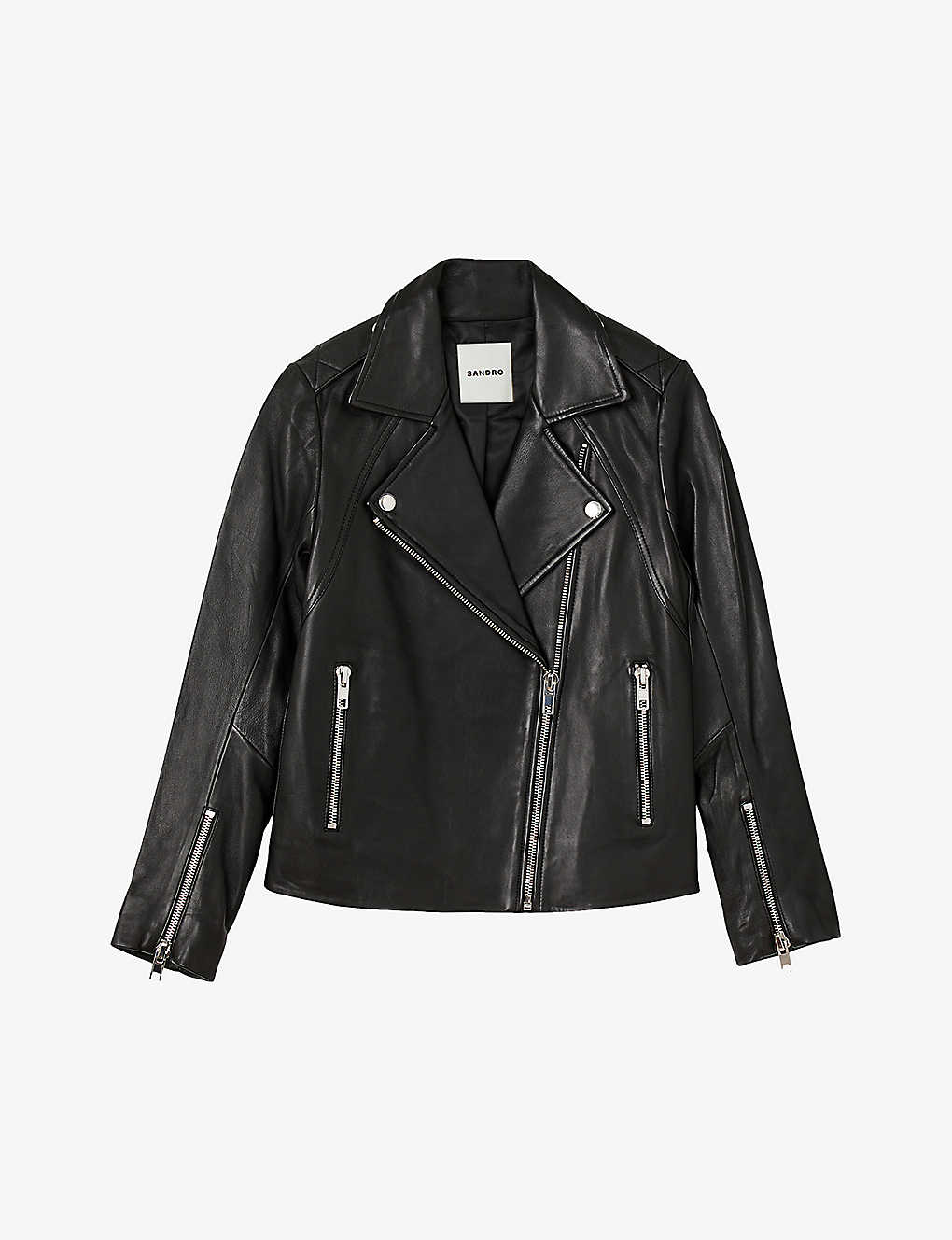 Leather biker jacket(8120828)