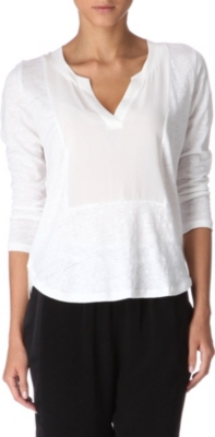 SANDRO Talisman linen and silk top
