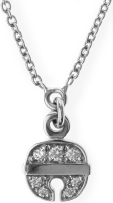 QEELIN Petite Ling Long 18ct white gold diamond necklace