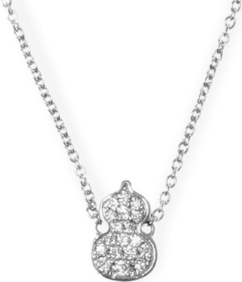 QEELIN Petite Wulu white gold diamond pendant necklace