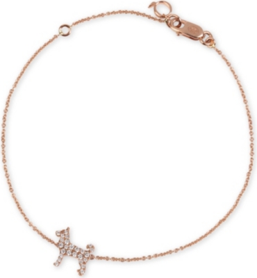 QEELIN Petite 18ct rose-gold dog charm bracelet