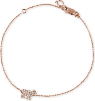 QEELIN Petite 18ct rose-gold ox charm bracelet