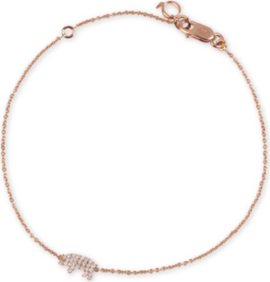 QEELIN Petite 18ct rose-gold pig charm bracelet