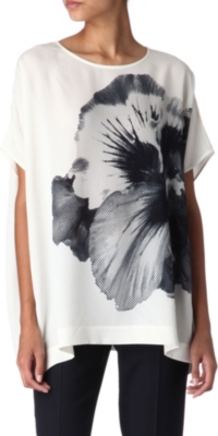 JOSEPH Pixel-print flower top