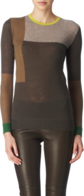 JOSEPH Cashmere patchwork jumper (Military