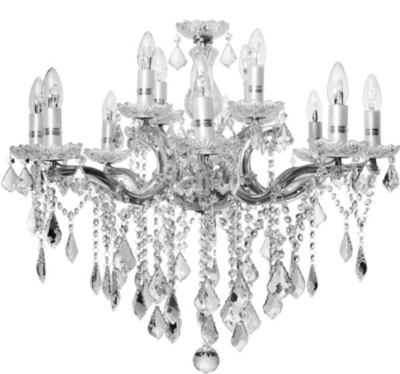 LIGHT SHOP Florence crystal 12 light chandelier chrome
