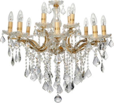 LIGHT SHOP Florence crystal 12 light chandelier gold